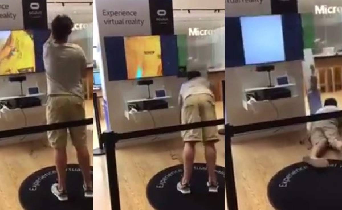 VIDEO: La brutal caída de joven que jugaba al Oculus
