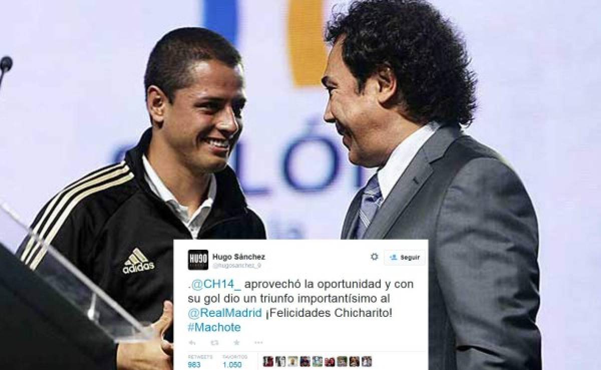 Hugo Sánchez felicita al Chicharito por su gol en el Real Madrid-Atlético