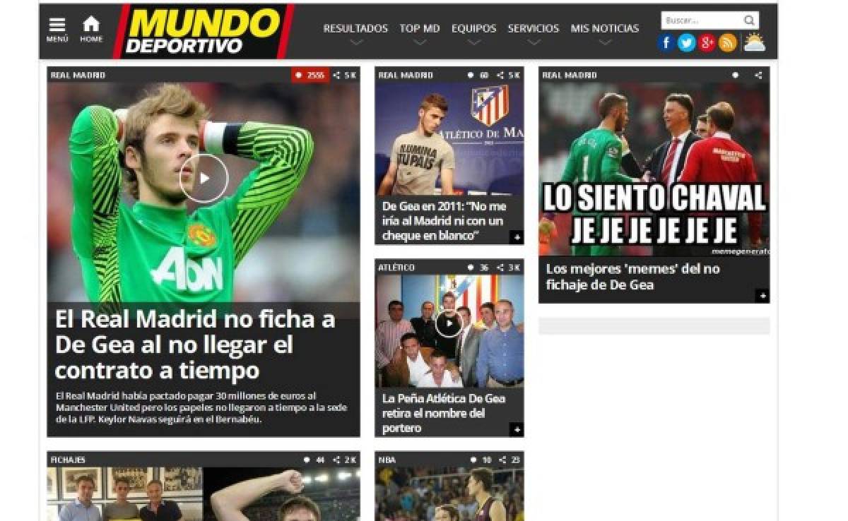 Prensa internacional habla de 'ridículo' la no llegada de De Gea al Real Madrid