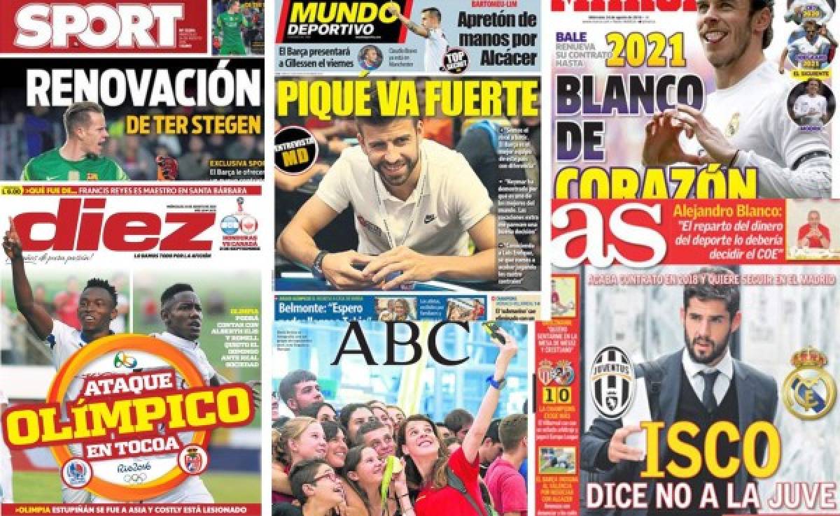 Los titulares de los periódicos de España y el mundo de este miércoles 24 de agosto