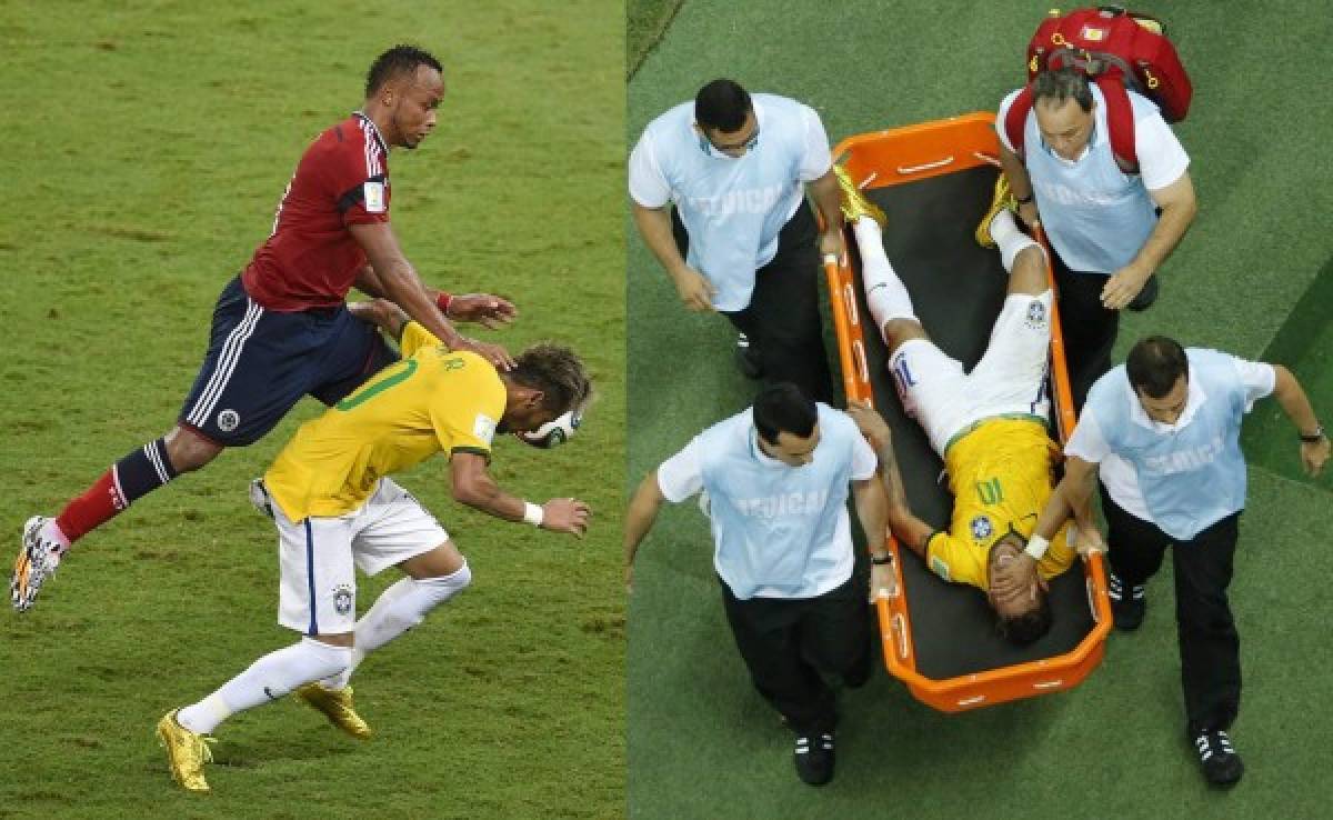 VIDEO: El rodillazo de Zúñiga a la espalda de Neymar