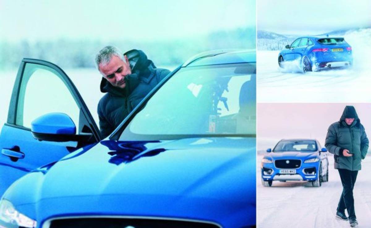 VIDEO: Mourinho se mete a la nieve probando un Jaguar