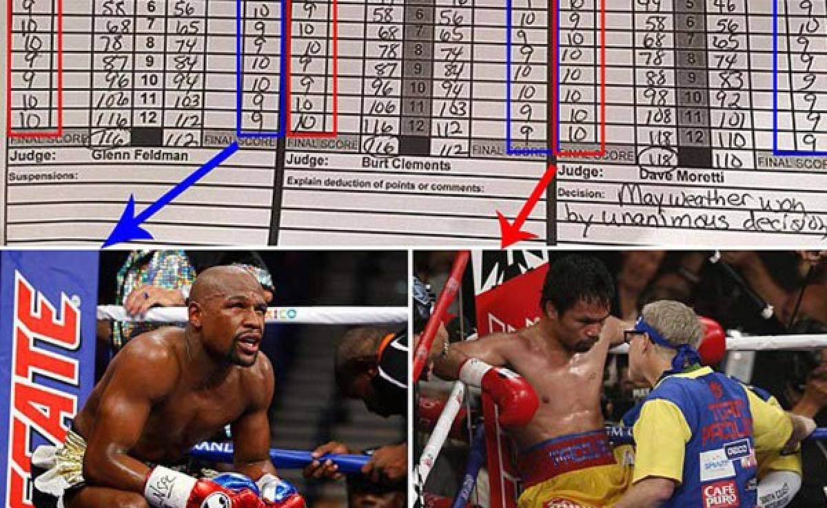 Jueces dieron como ganador a Floyd Mayweather por equivocación