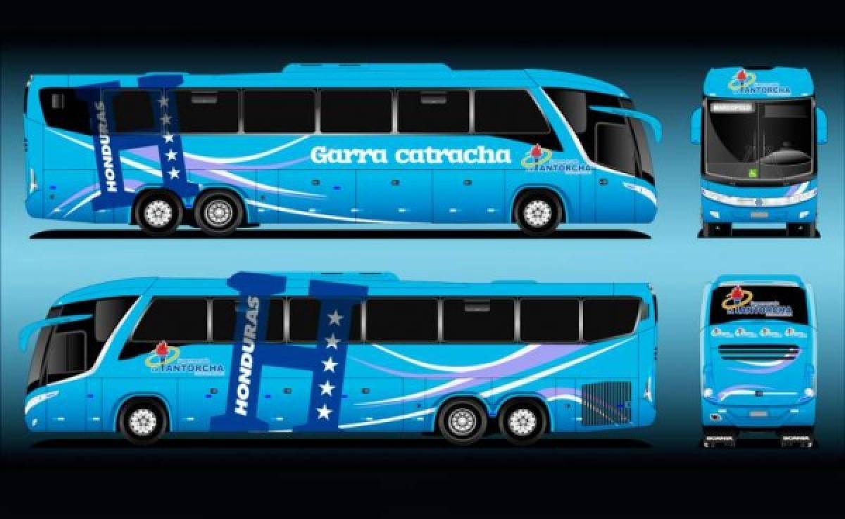 Las primeras imágenes del autobús de la Selección de Honduras. A los costados tendrá una frase que será escogida mediante sorteo por el patrocinador.