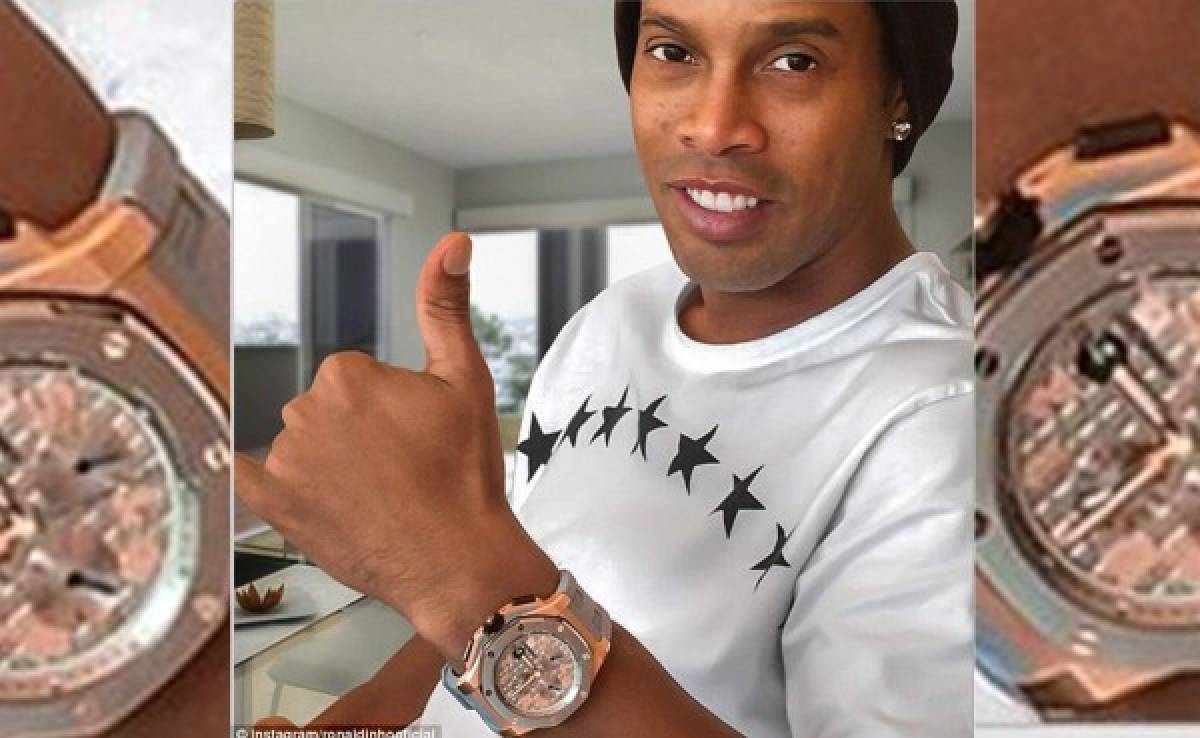 Ronaldinho presume reloj de 60 mil dólares que le regaló LeBron James