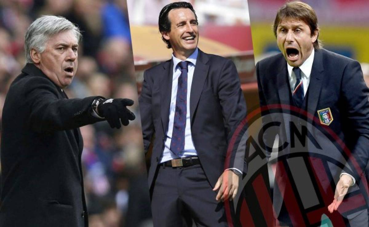 Ancelotti, Emery y Conte, candidatos a dirigir al Milan