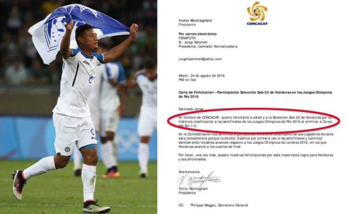 La CONCACAF felicita a la Selección de Honduras por su destacado papel en Río 2016