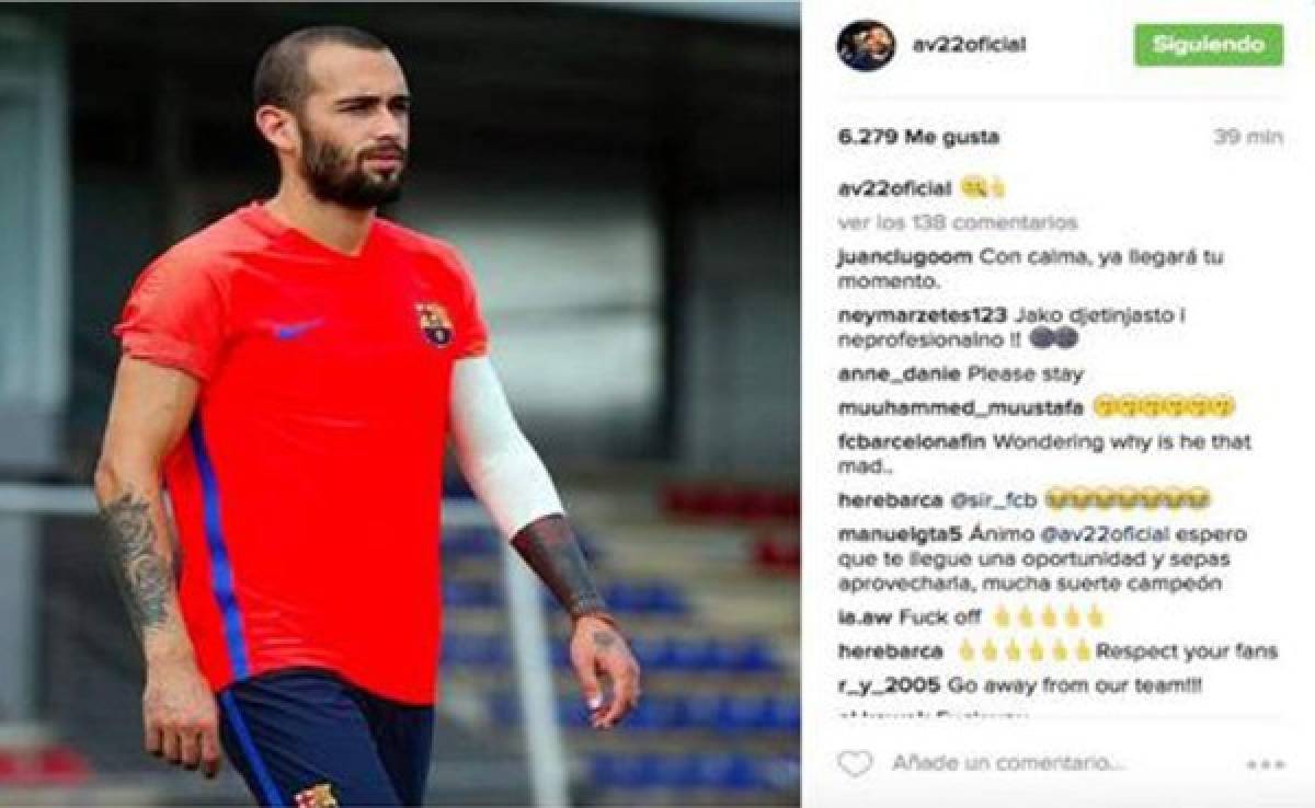 Aleix Vidal, jugador del Barcelona, explota en Instagram