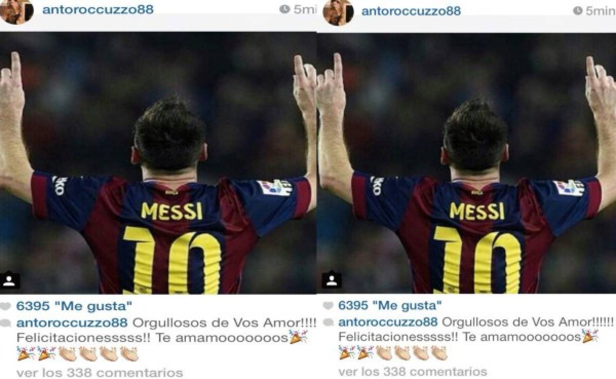 Antonella Roccuzzo está orgullosa del récord de Messi