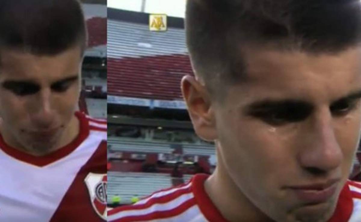 VIDEO: Joven futbolista de River Plate llora como un niño por su debut