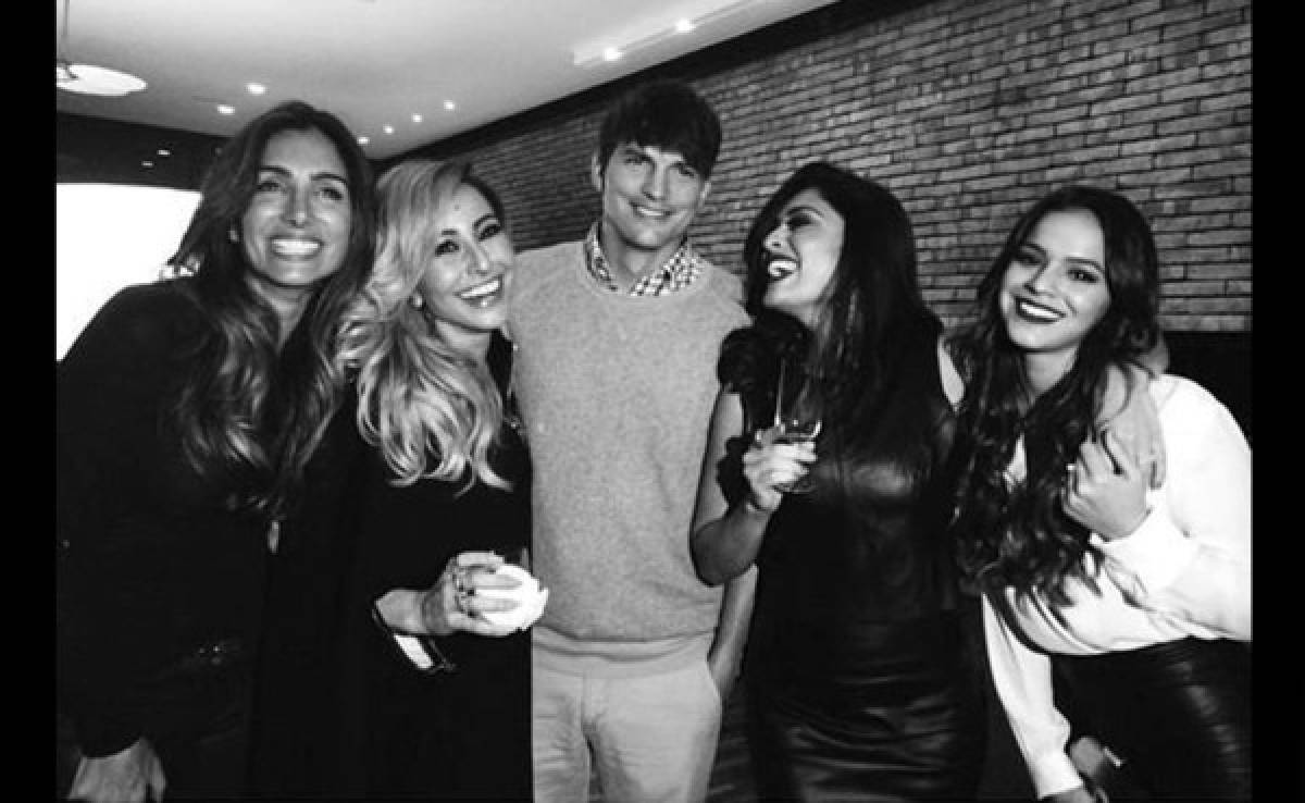 Ashton Kutcher se va de fiesta en Brasil con la novia de Neymar