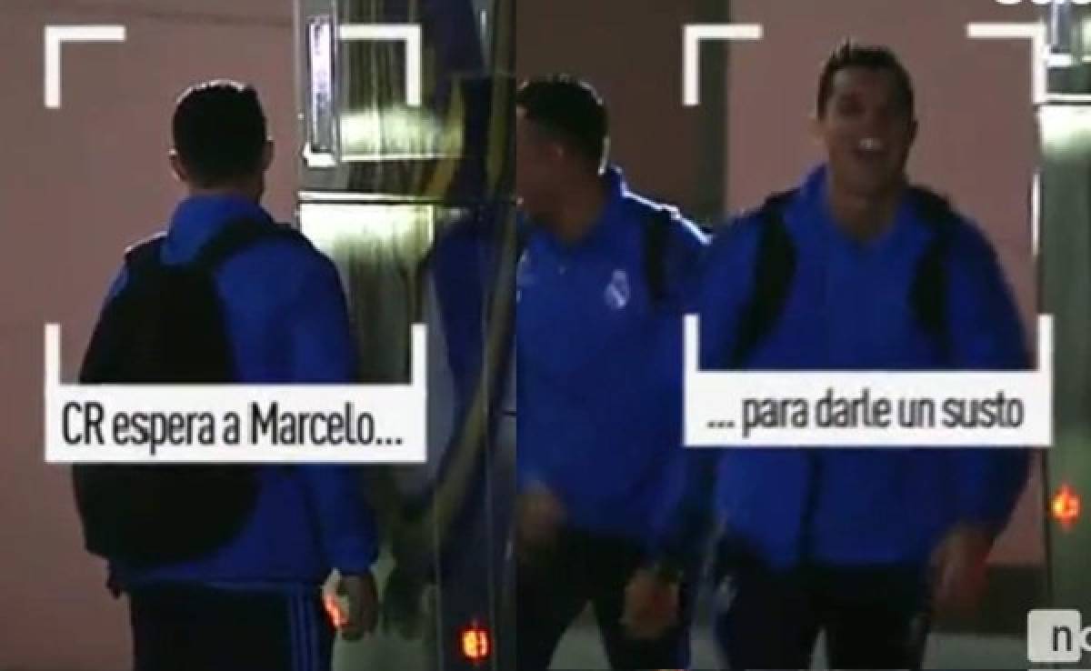 VIDEO: Cristiano Ronaldo le juega broma Marcelo previo a la Champions