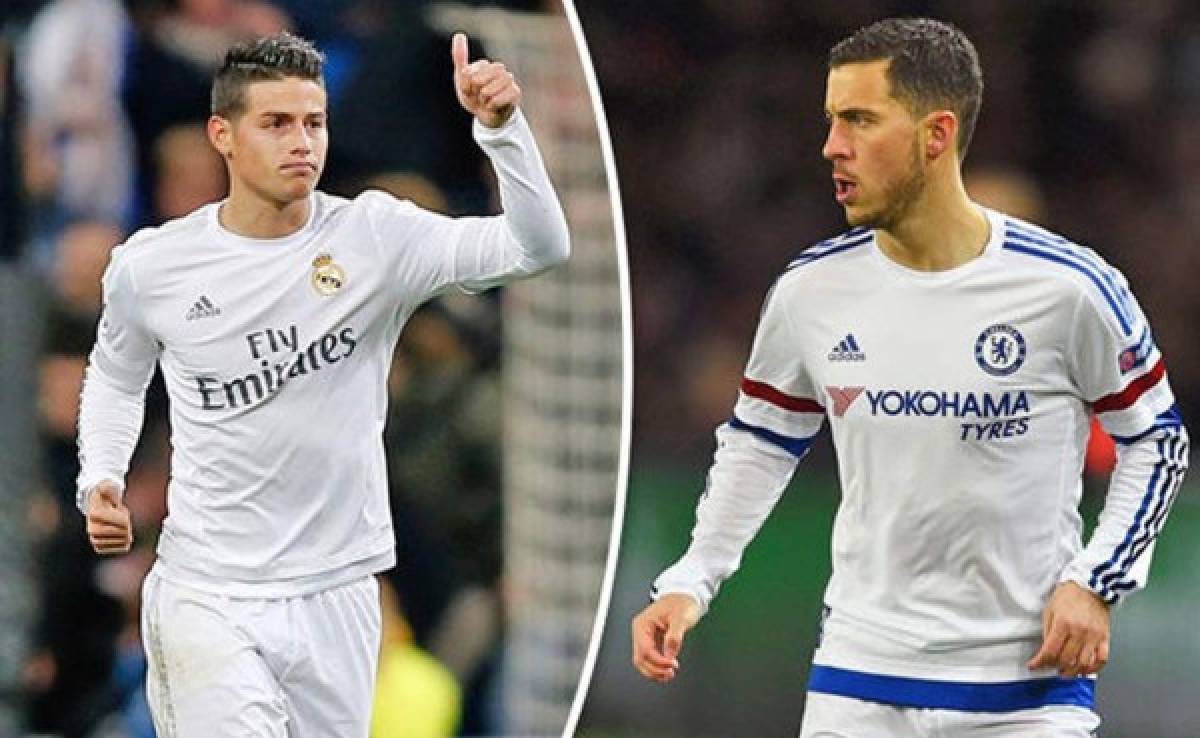 Según The Sun: Real Madrid quiere intercambiar a James por Hazard