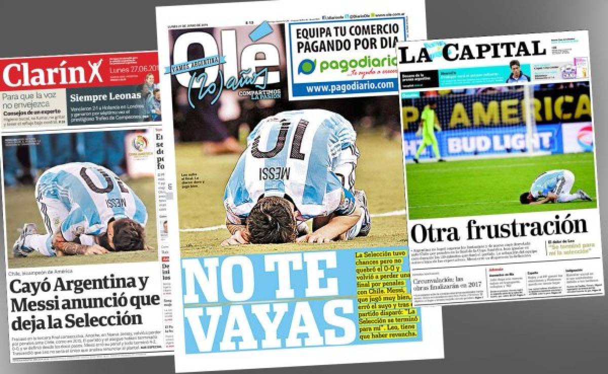La prensa argentina reacciona tras el adiós de Messi de la selección