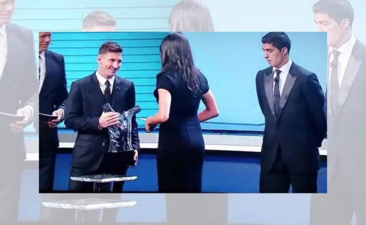 Captan a Luis Suárez viéndole el trasero a presentadora de la Uefa