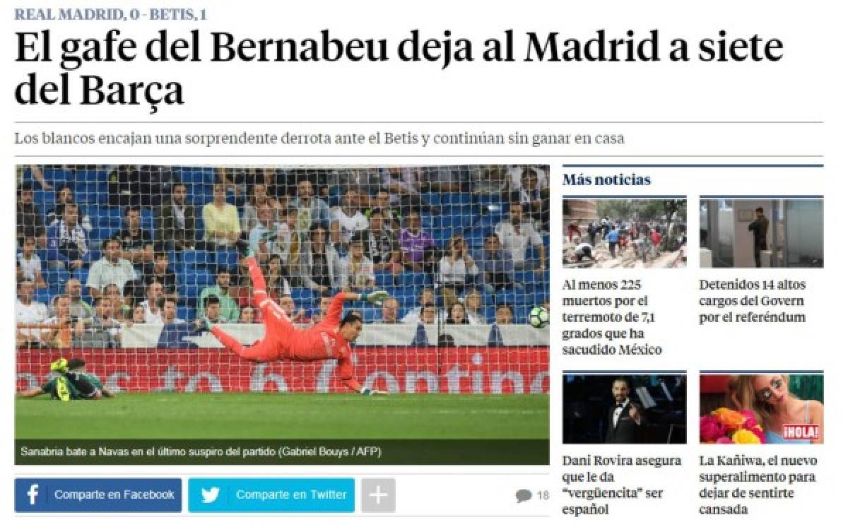 Locura: Así amanecieron las portadas tras la dura derrota del Real Madrid frente al Betis