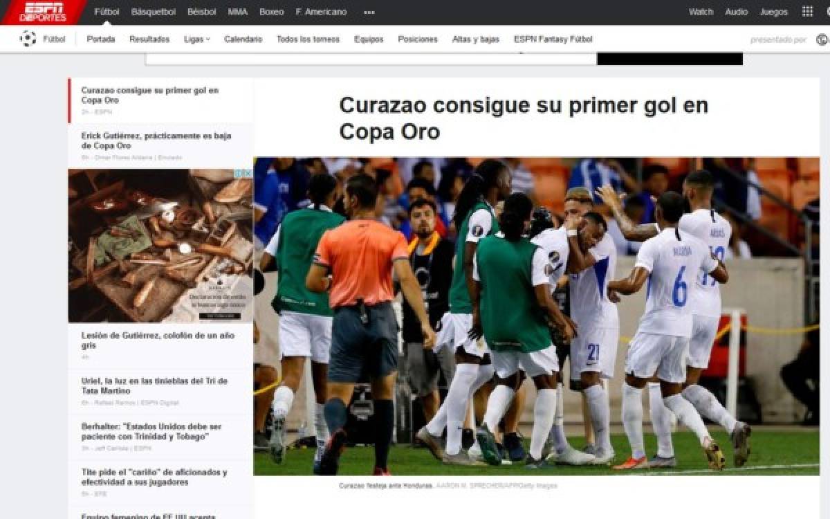 ¡Vergüenza! La prensa internacional y sus titulares sobre eliminación de Honduras a manos de Curazao