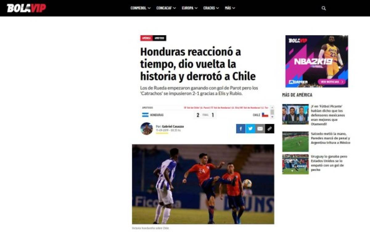 ¡Molestos! Estos dicen los medios de Chile luego de caer ante Honduras en el Olímpico