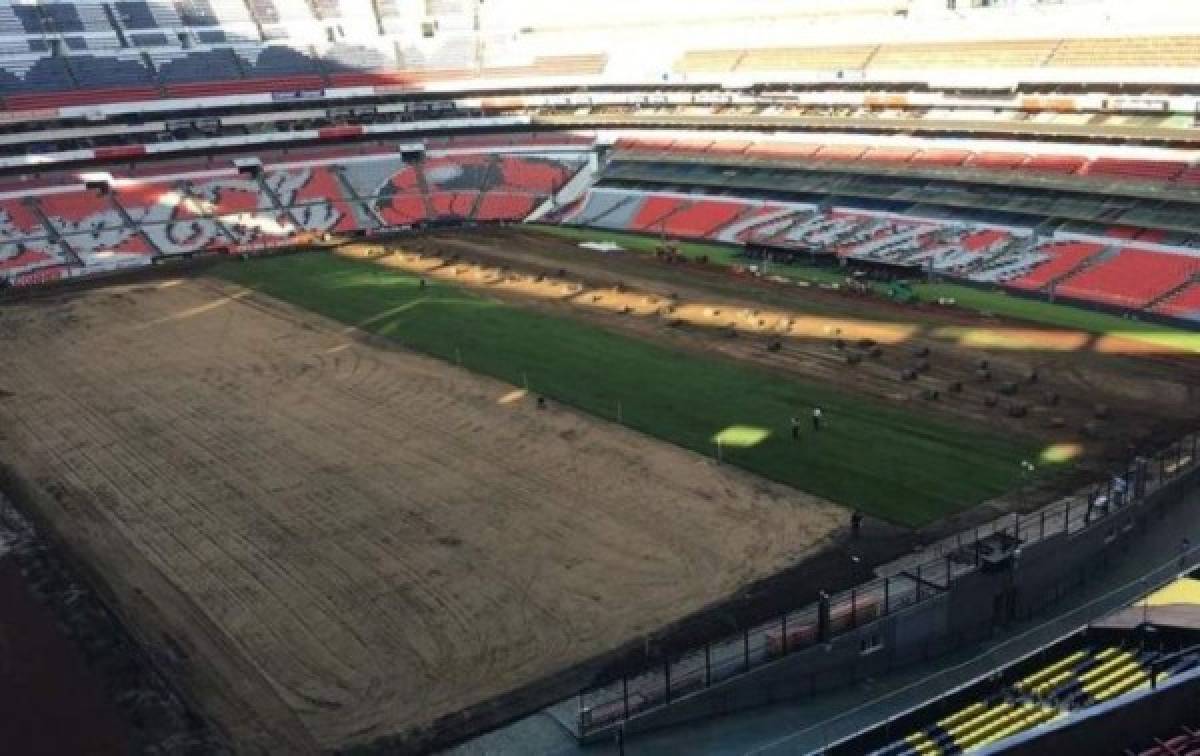 Sin pasto: Así de feo luce el Estadio Azteca previo a la liguilla en México
