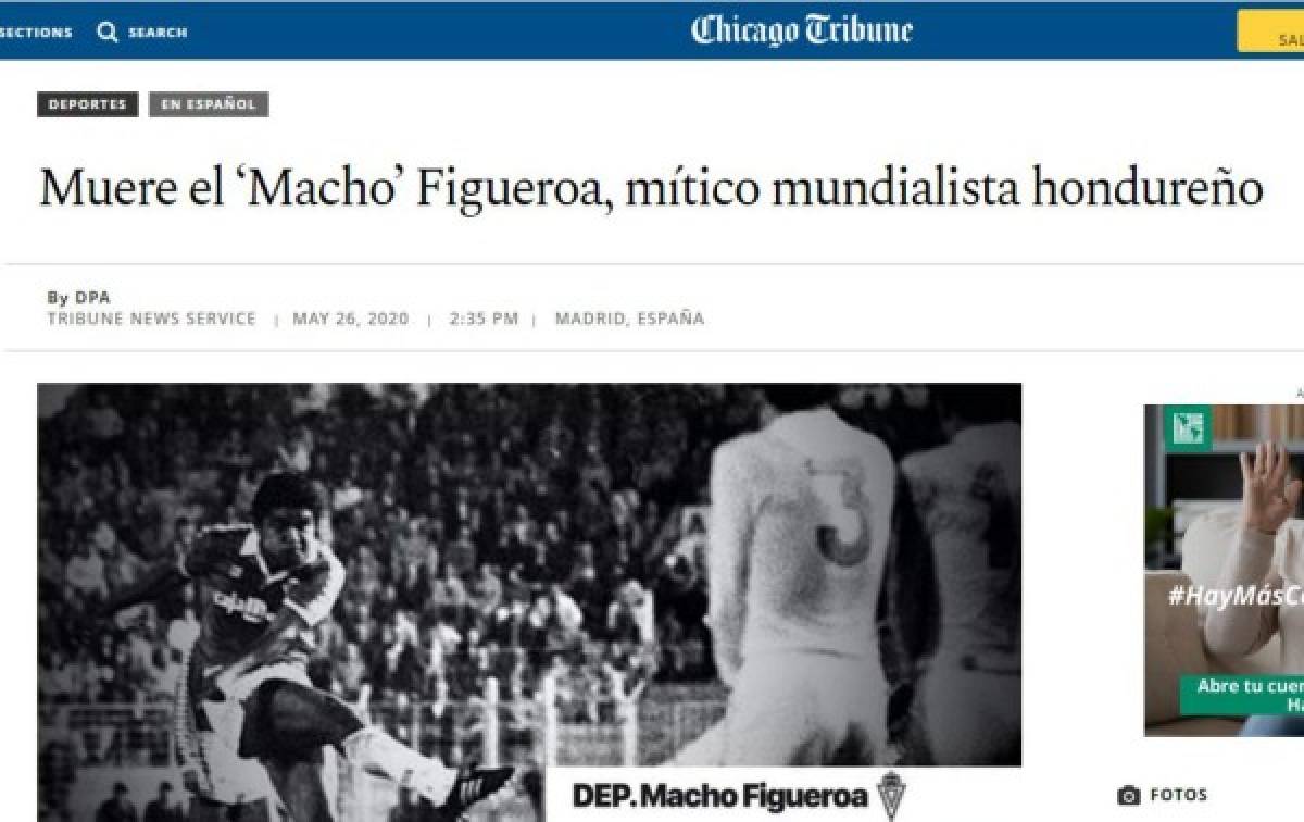 ¡Ídolo, leyenda y mito! Así se refiere la prensa mundial a la muerte del 'Macho' Figueroa
