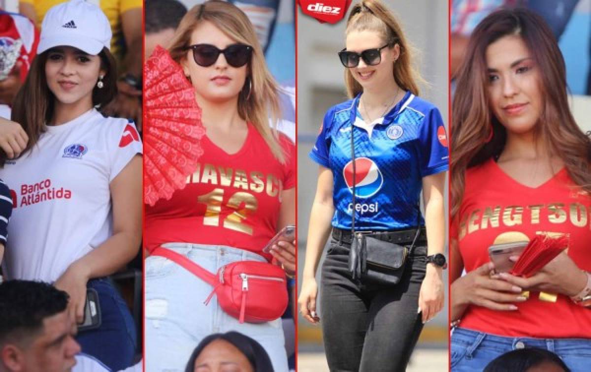 Modelos, aficionadas y esposas de jugadores, entre las chicas de la final Olimpia-Motagua