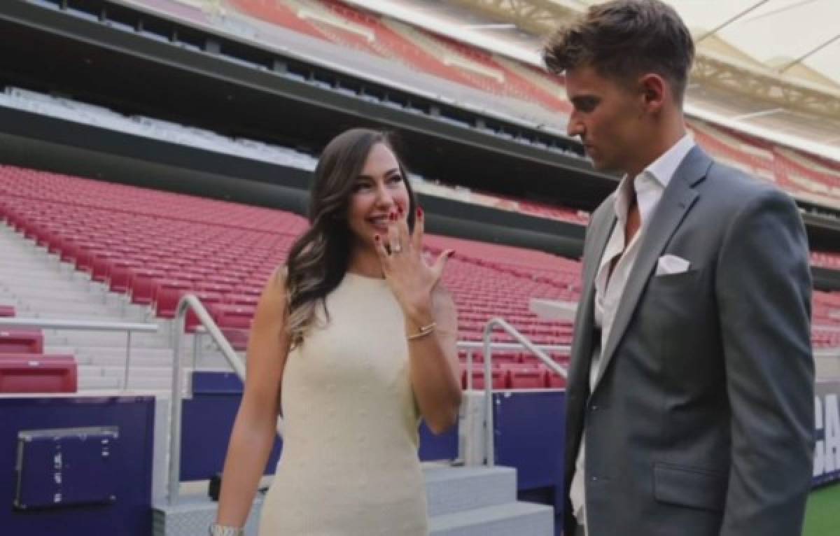 Marcos Llorente le pide matrimonio a su novia en el Wanda Metropolitano; la reacción de la chica fue épica   