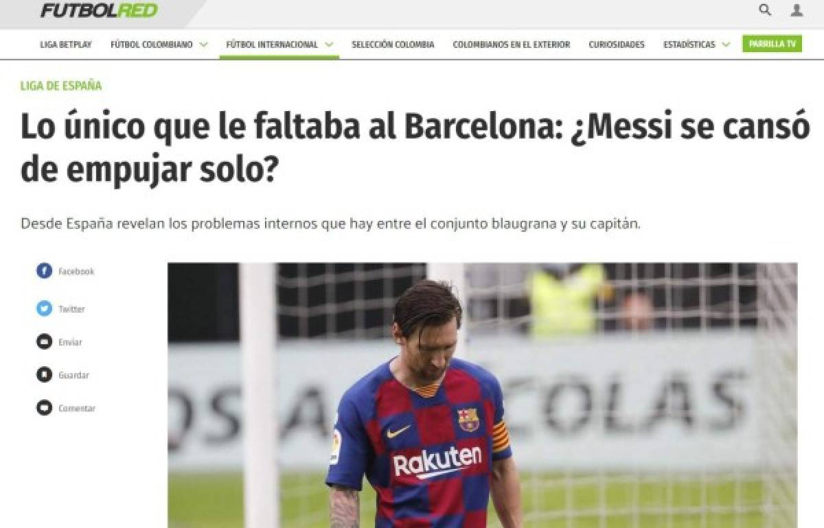 Las portadas en el mundo por la posible salida de Lionel Messi del FC Barcelona