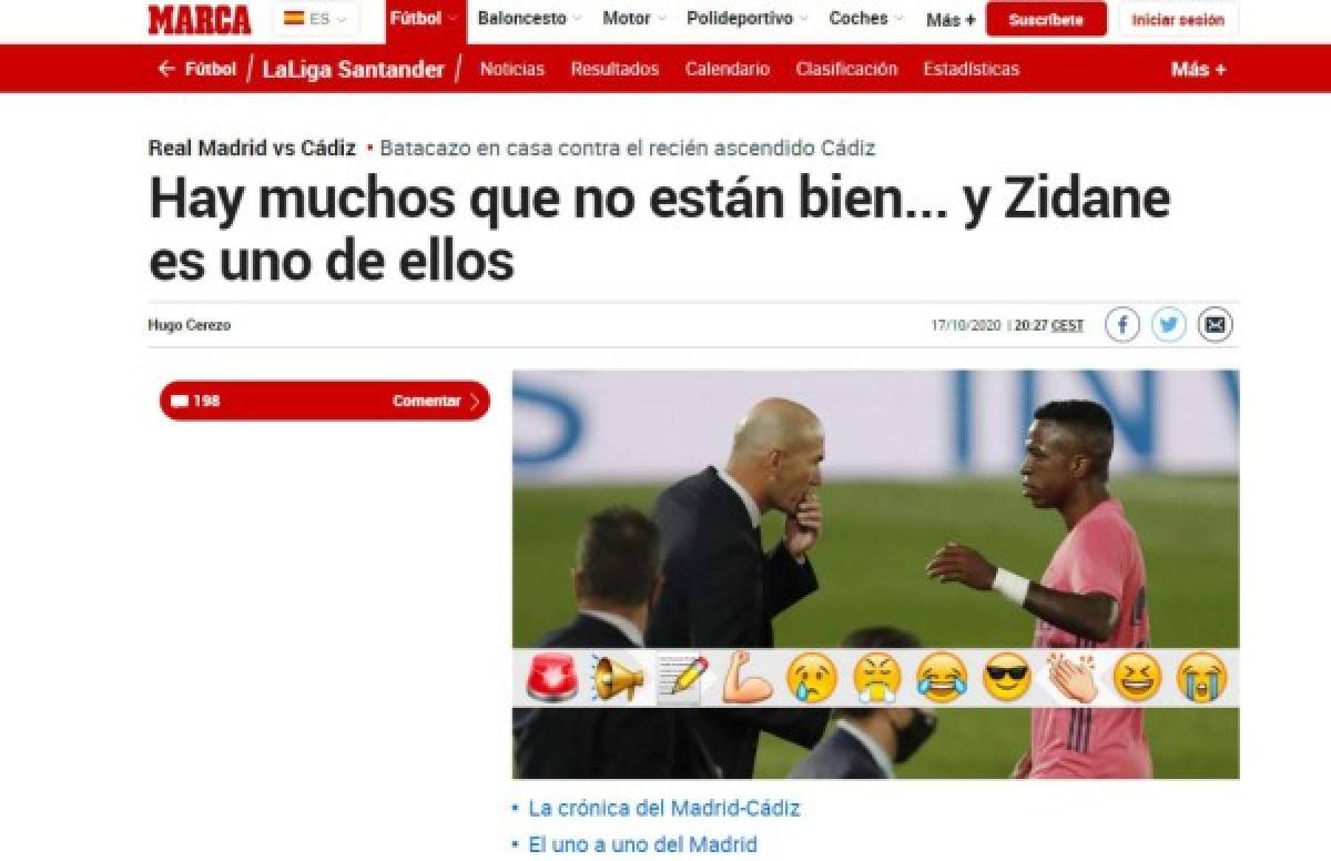 Lo que dijo la prensa mundial sobre el triunfo del Cádiz ante Real Madrid gracias al 'Choco' Lozano