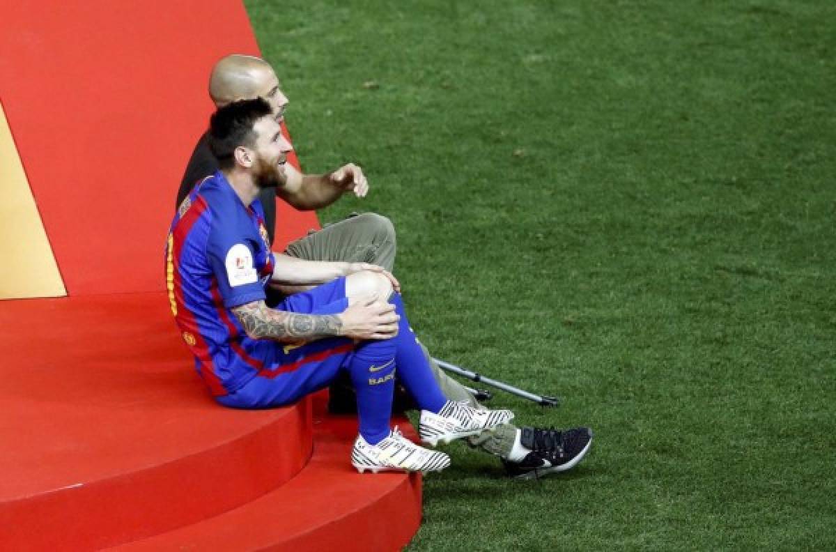 NO SE VIO POR TV: El beso de Antonella a Messi, el hijo de Piqué y la celebración del Barcelona
