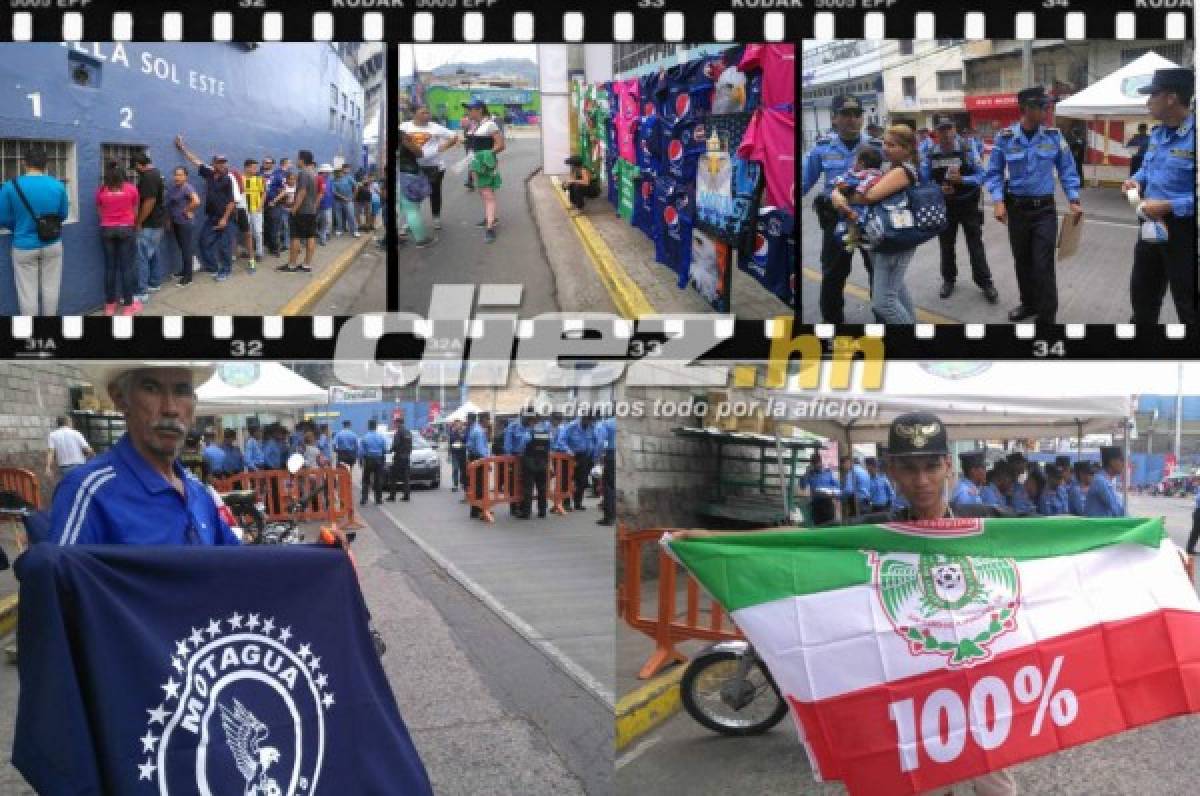 Gran ambiente: Máxima seguridad y lluvia en el estadio Nacional para la final Motagua-Marathón