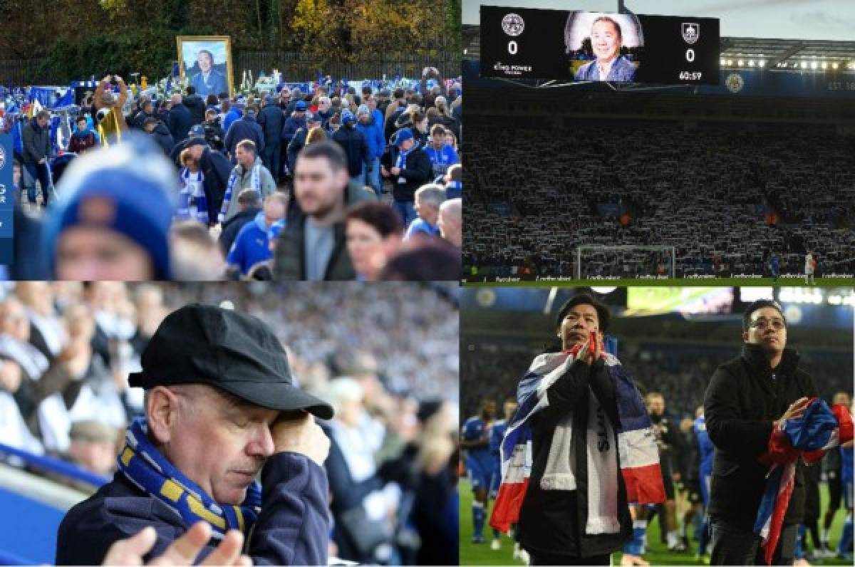 Marcha y llanto: Nuevo homenaje del Leicester a su presidente en el King Power Stadium