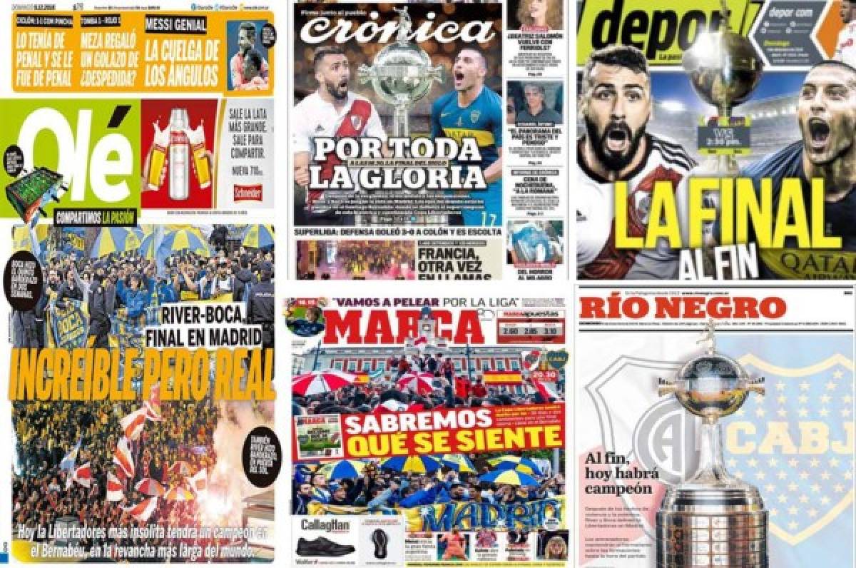 ¡Superfinal! River y Boca se roban las portadas de los periódicos más importantes del mundo