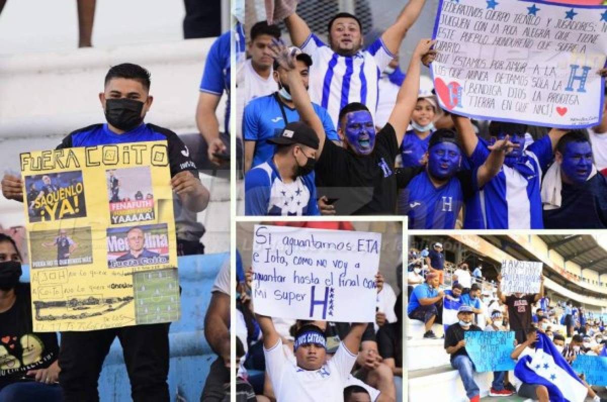'No jueguen con la alegría del pueblo' y 'Fuera Coito': las pancartas que causaron sensación en el Honduras-Jamaica