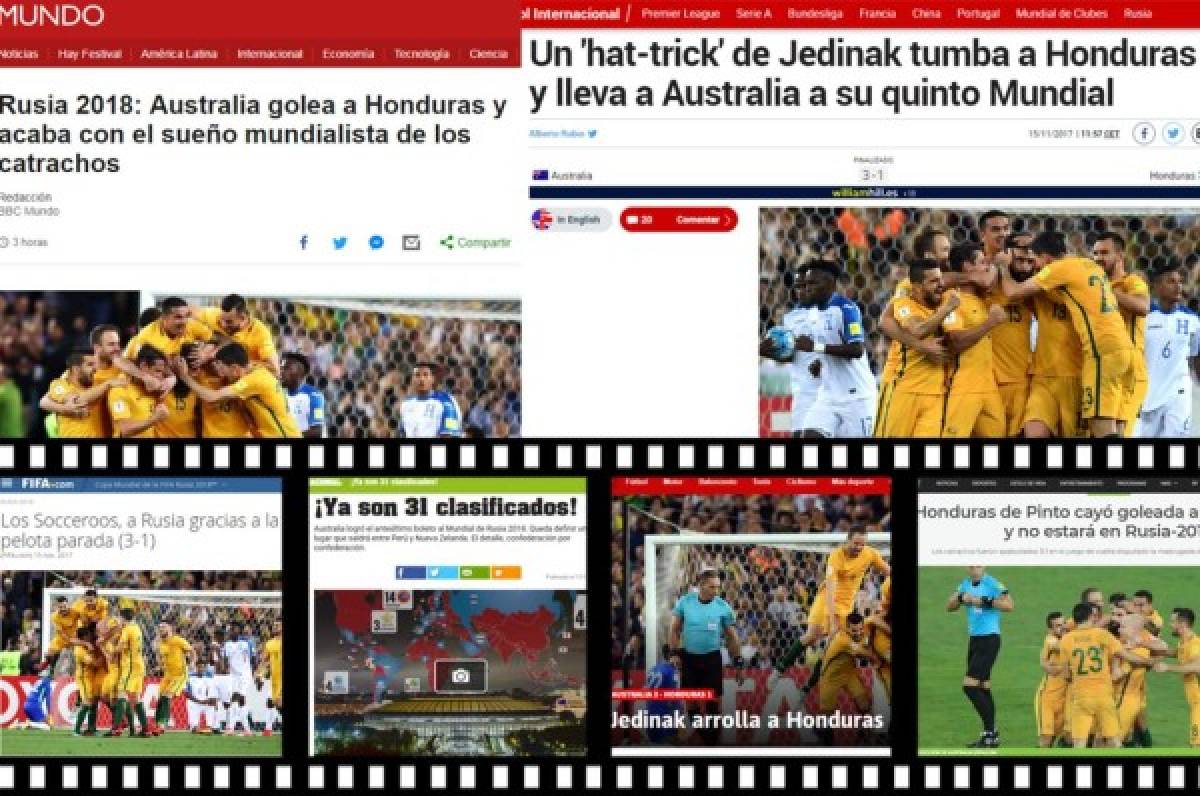 Prensa internacional resalta 'el fracaso' de Honduras y la goleada de Australia