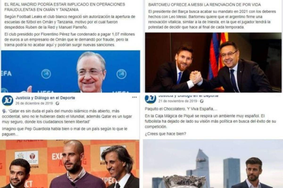 Las publicaciones de las cuentas pagadas por el Barcelona para difamar a Messi, Piqué y otros