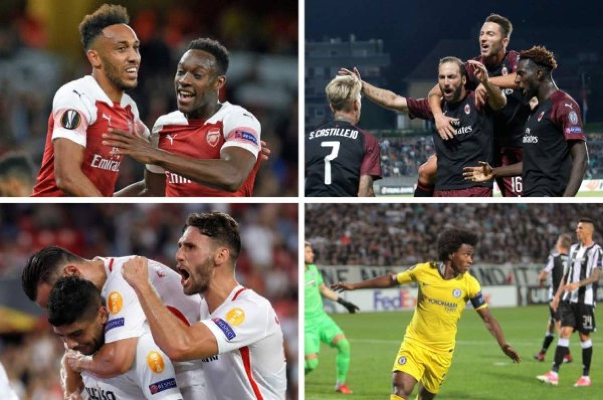 Europa League: Arsenal y Sevilla arrancan con goleadas, Milan deja dudas