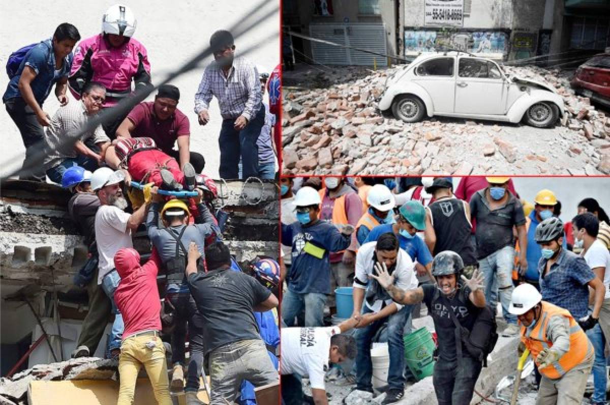 Las 15 fotos que reflejan la tragedia que dejó el fuerte terremoto en México