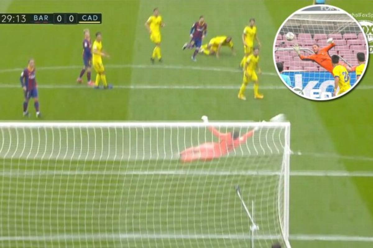 ¡Vaya tapadón! El portero Jeremías Ledesma le sacó a Leo Messi un golazo en el Camp Nou