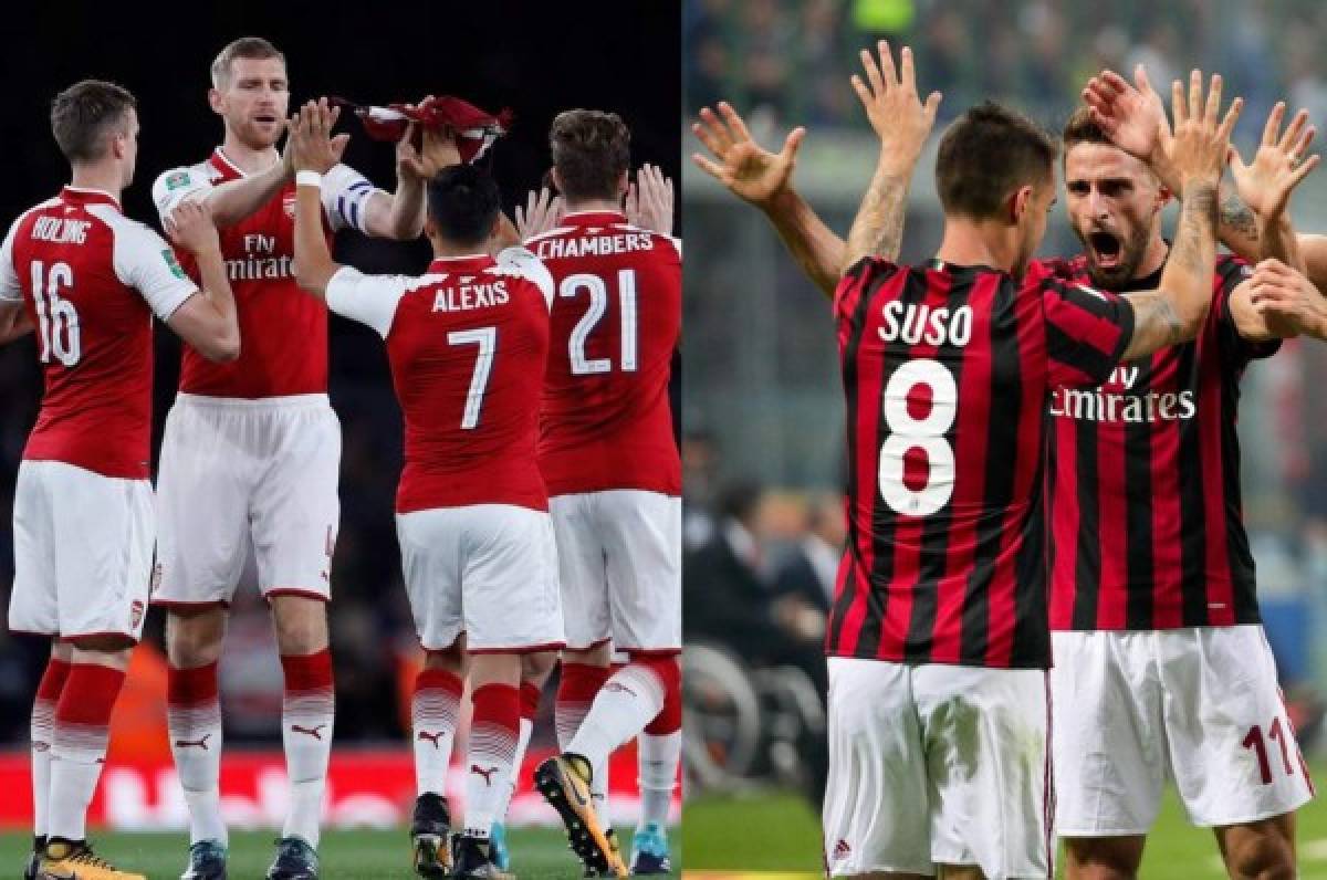Arsenal y Milan buscan poner pie y medio en la siguiente ronda de Europa League