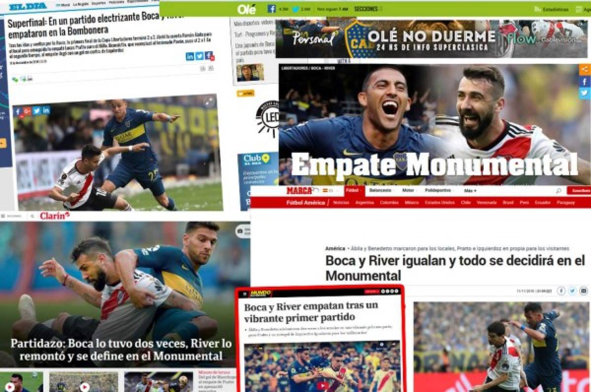 ¿River campeón? La guerra de portadas en el mundo tras la ida Boca Juniors - River Plate