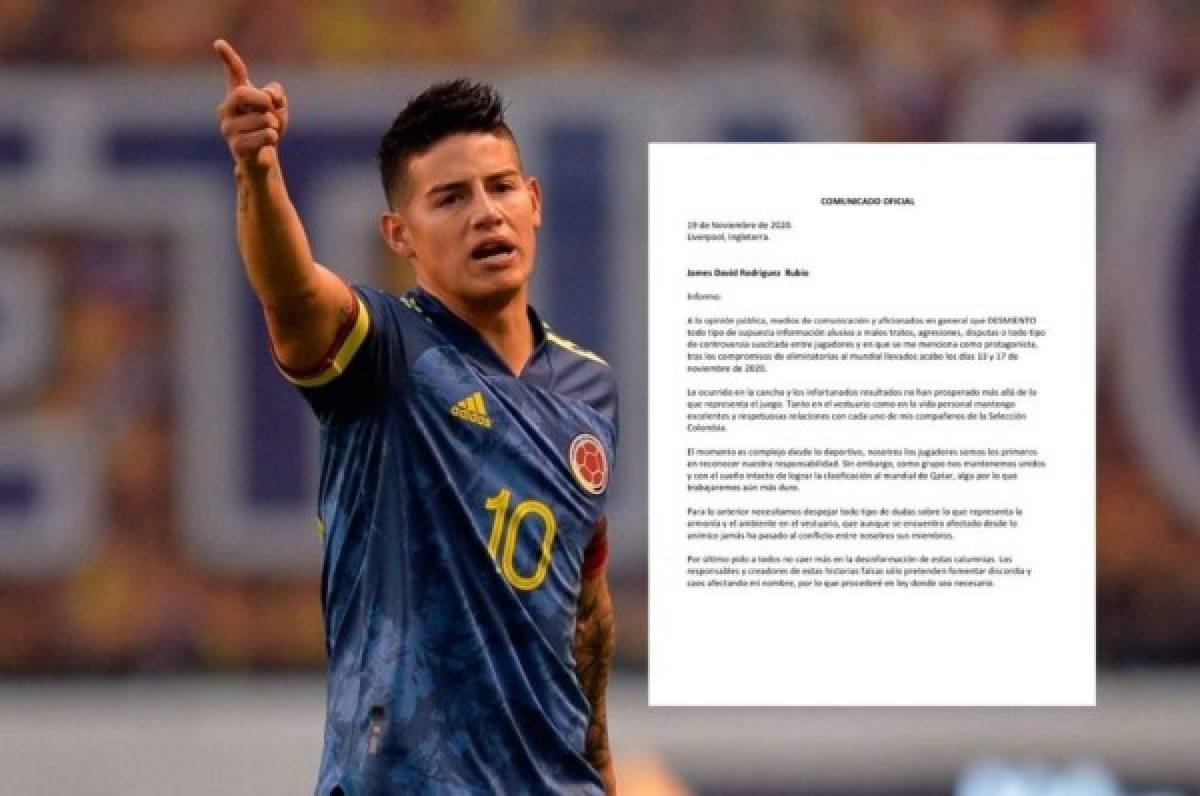 James Rodríguez lanza un comunicado tras ser vinculado en pelea en la selección de Colombia