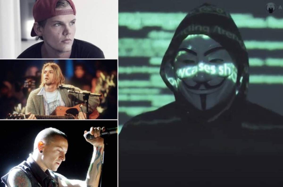 La terrible teoría de Anonymous sobre la muerte de Avicci, Kurt Cobain, Chester Bennington y Chris Cornell