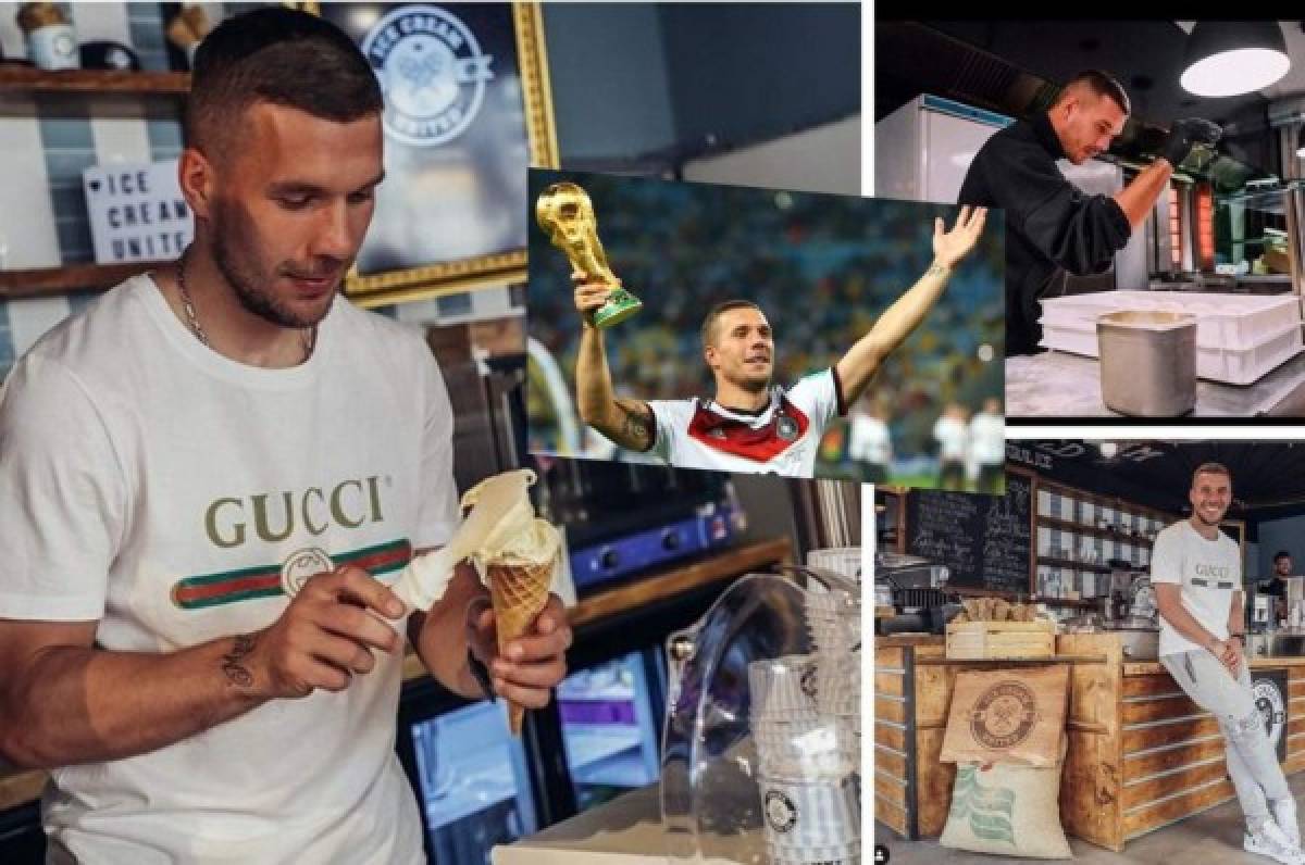 Podolski, de campeón del mundo con Alemania a dueño de una heladería y modelo