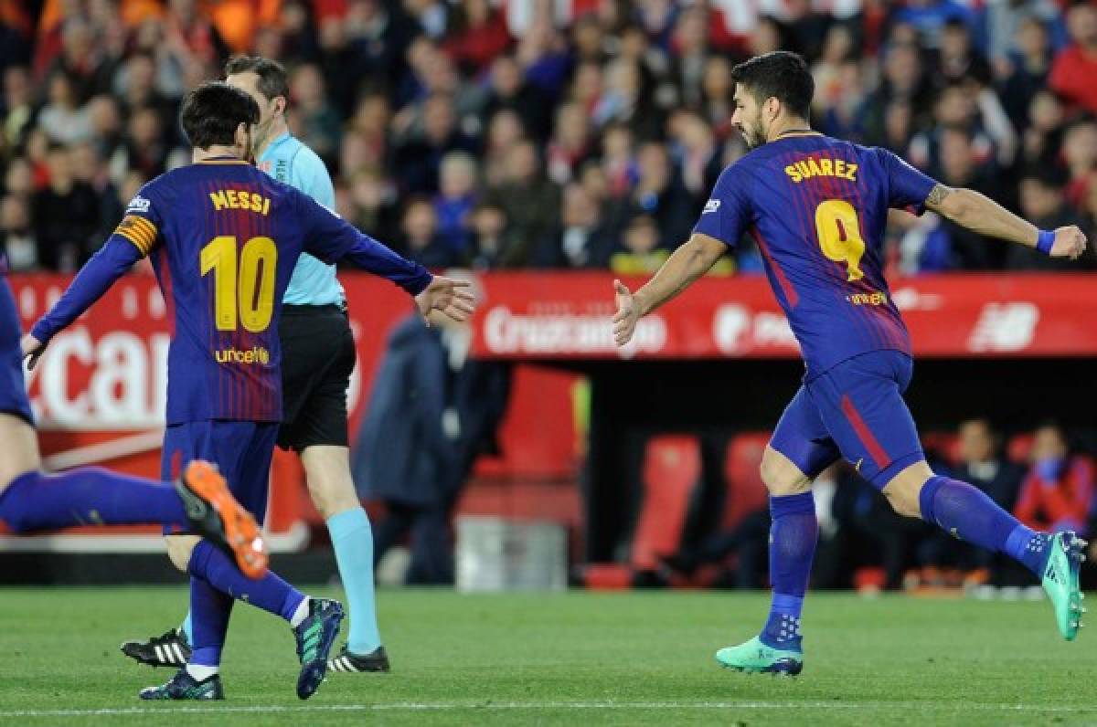 Messi y Suárez salvan el invicto del Barcelona y le dan el empate con Sevilla