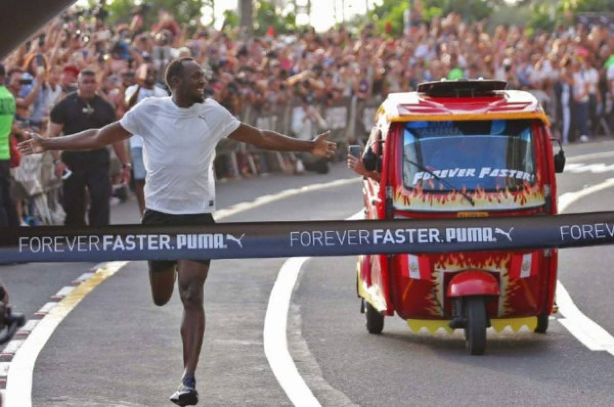 Las mejores imagenes de la carrera entre Usain Bolt y una Mototaxi