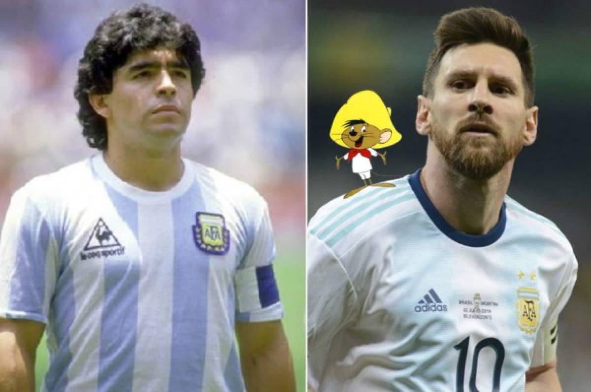 ''Jugué con los dos; Maradona es arte puro y Messi es Speedy González''