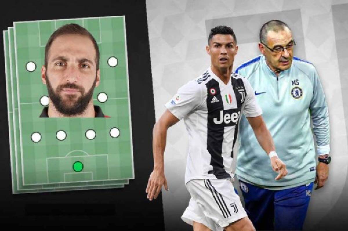 El revolucionado 11 de la Juventus si se confirma la llegada de Sarri; Cristiano con nueva posición