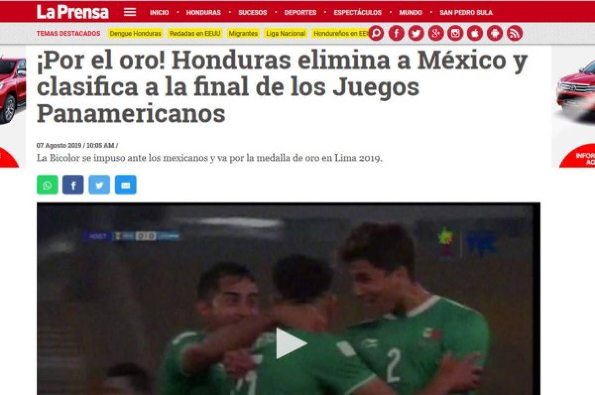 Prensa internacional ataca a México tras caer ante Honduras: 'Tricolor de tercera'