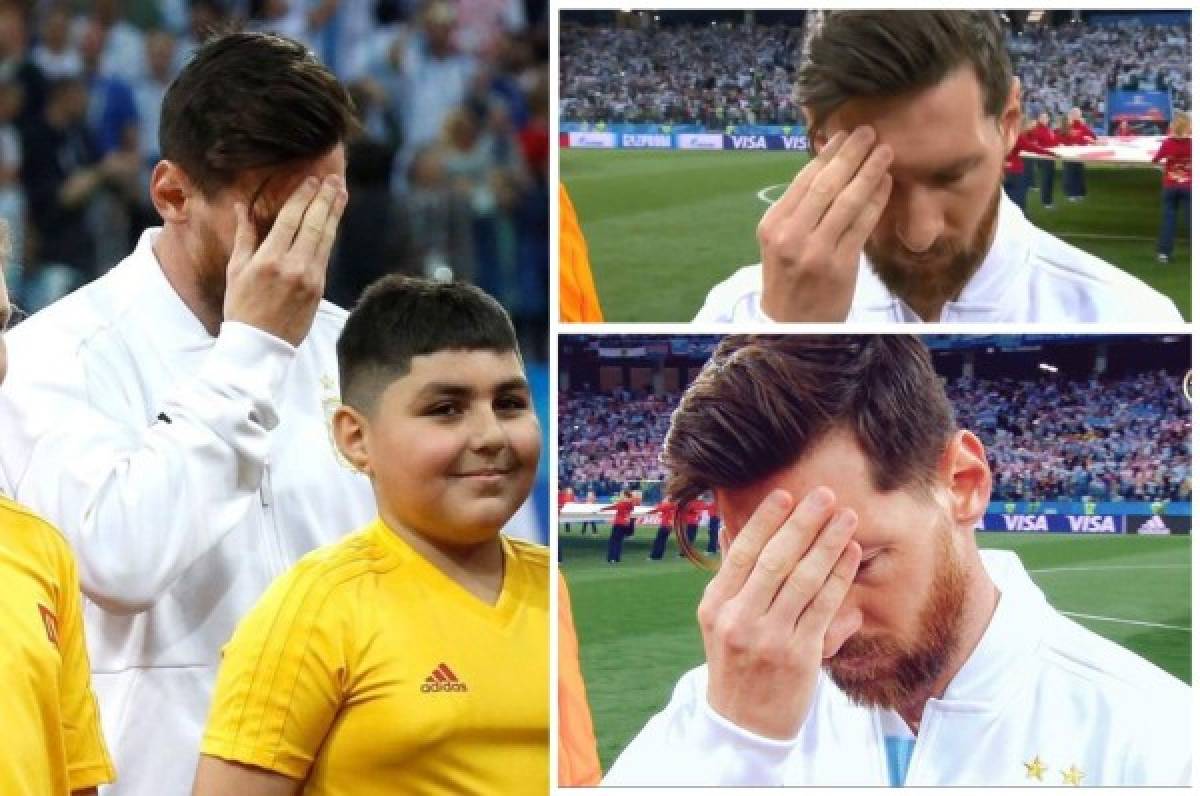 La imagen de Messi durante los himnos que presagió la derrota y se volvió viral