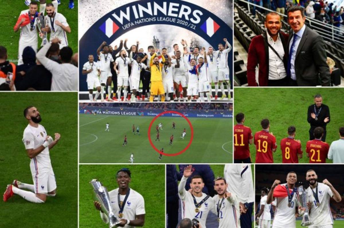 El beso de Mbappé y así celebró con Benzema el título de la Liga de Naciones; Luis Enrique y el gesto con sus jugadores